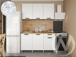 Кухня Кьяра 1.5м (корпус белый/карбон фарфор) 26мм мрамор итальянский