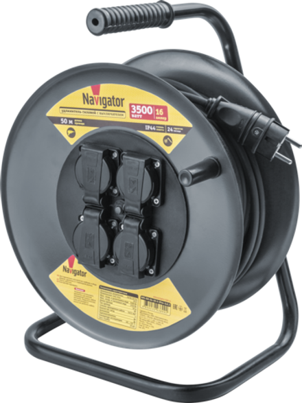 Удлинитель Navigator 93 899 NPE-RM-04-50-E-IP44-3x2.5 катушка 4 гн. c/з КГ 50м