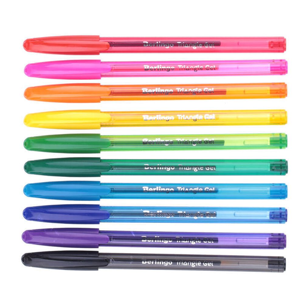 Набор гелевых ручек 10цв. Berlingo Triangle Gel, 0.5мм, корпус ассорти