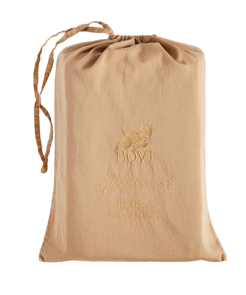 Постельное белье 1.5 спальное Bovi Soft Sateen золотое