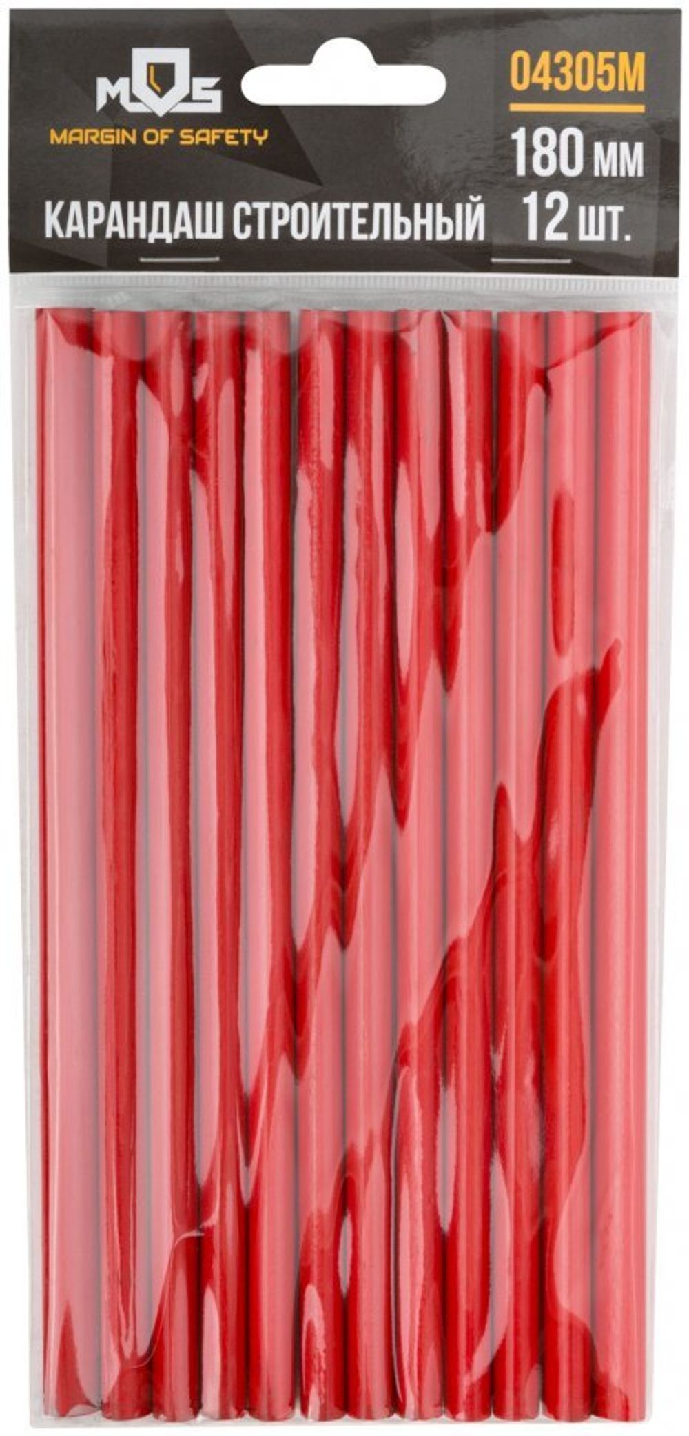 04305м Карандаши строительные, 180 мм, 12 шт. (MOS)