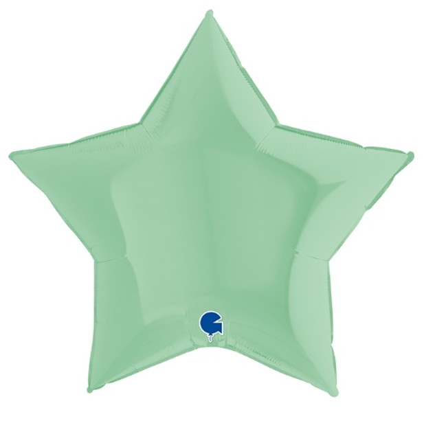 Шар (91 см) звезда, нежно-зелёный