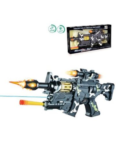 Автомат с лазерным прицелом свет/звук/мягкие пули в коробке (200346852)