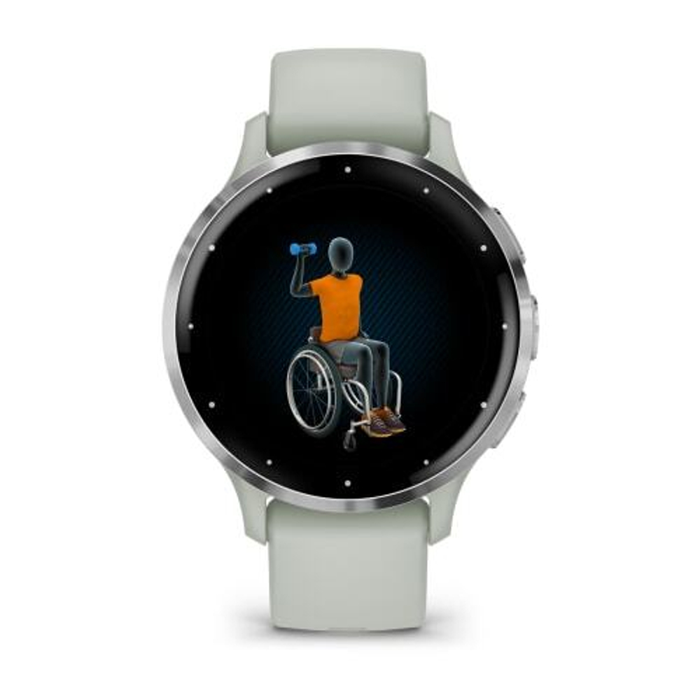 Смарт часы Garmin Venu 3S серо-зеленый с серебристым безелем