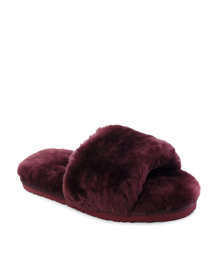 FLUFF SLIDE SLIPPER-dark purple
