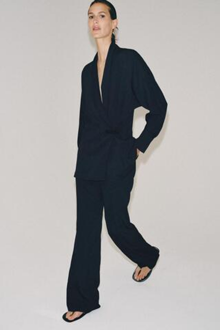 ZARA СВОБОДНЫЕ БРЮКИ — ZW COLLECTION, МОРСКОЙ СИНИЙ