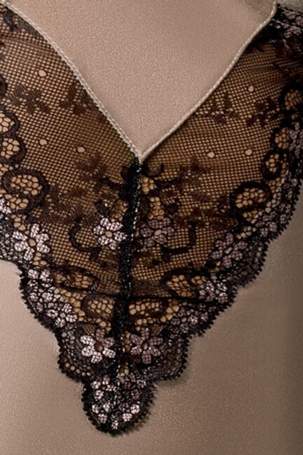 Комплект с кружевом на косточках цвета Мокко Fibi Set SM (42-44) (бежевый) (Цвет: бежевый)