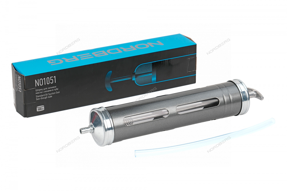 Шприц для заливки масла с окнами в тубе, 500 мл NORDBERG NO1051