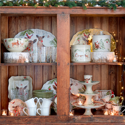 Набор чаш 4шт 12.2х12.3х6 Casafina By Costa Nova Deer Friends Linen