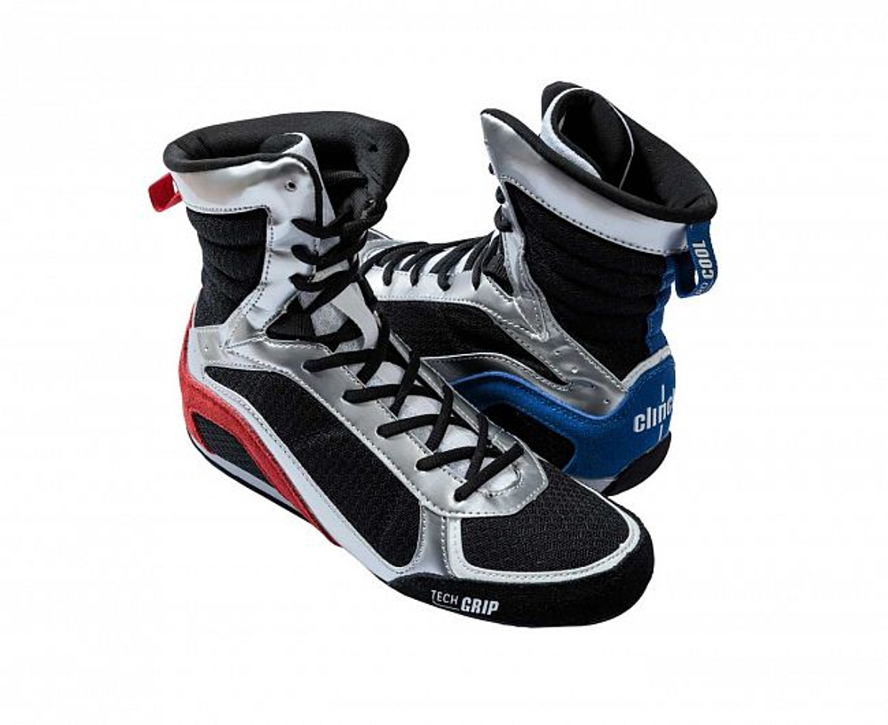 C416 Боксерки Clinch Olimp Limited Edition черно-серебристо-сине-красные