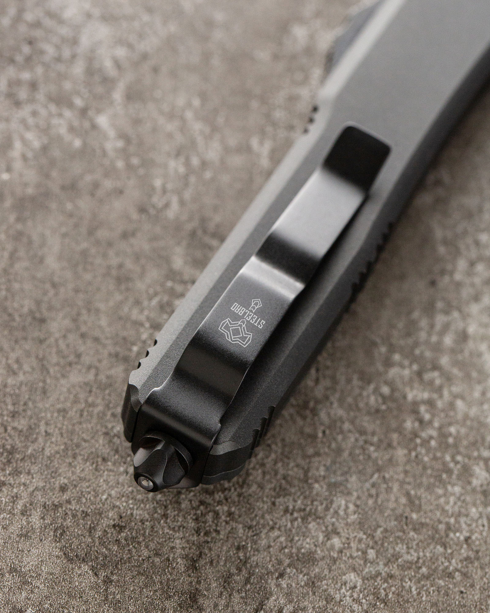 Автоматический складной нож SteelBro Ultratech T/E Black Tanto VG-10 Cryo 123-1 (черный-черный) фронталка/выкидуха