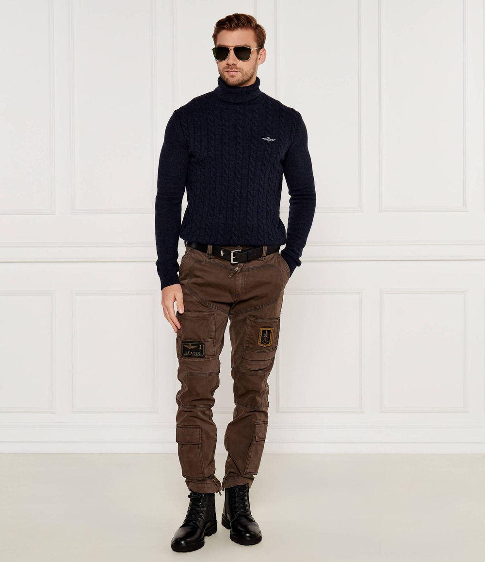 Хлопковый гольф Aeronautica Militare - темно-синий(MA1485L417)