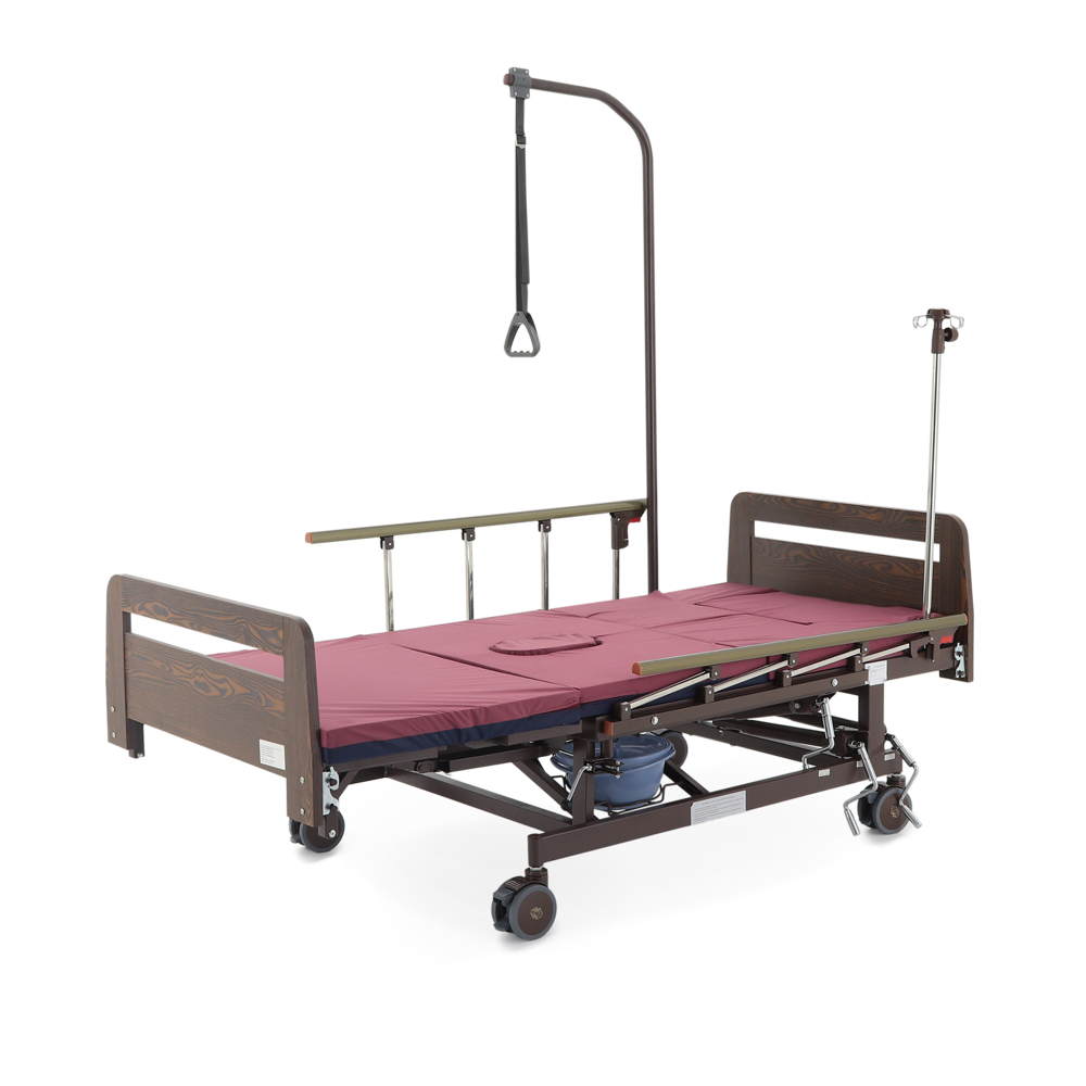 Кровать механическаяЕ-45А (ММ-5128Н-01/5124Д-01) с боковым переворачиванием, туалетным устройством и функцией «кардиокресло»