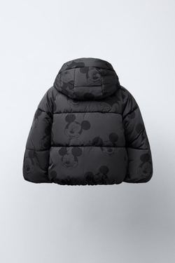 ZARA СТЕГАНАЯ КУРТКА WATER REPELLENT И ВЕТРОЗАЩИТНОЕ MICKEY MOUSE © DISNEY, АНТРАЦИТОВО-СЕРЫЙ