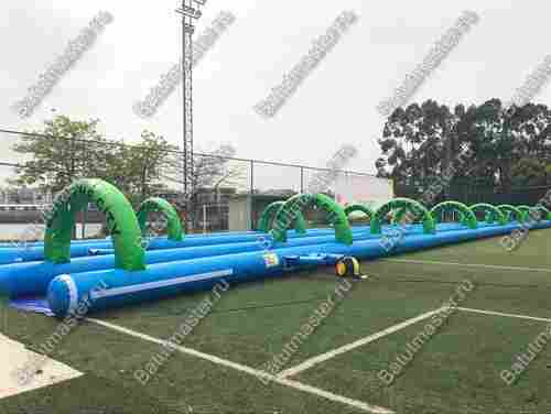 Водная горка без надувного дна, на подкачке ТУРБО "Хит",одинарная, 50*2*2 м