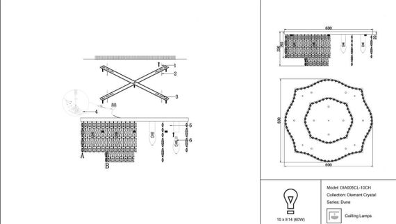 Потолочная люстра Maytoni Dune DIA005CL-10CH