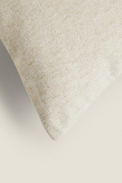 ZARA HOME ЧЕХОЛ ДЛЯ ДЕКОРАТИВНОЙ ПОДУШКИ С ВЫШИВКОЙ В ПОЛОСКУ, СВЕТЛО-БЕЖЕВЫЙ