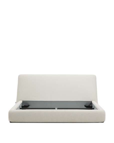 Кровать Martina со съемным чехлом из шенилла цвета экрю 180 x 200