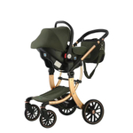 Коляска-трансформер, с автолюлькой Luxmom 601А 3 в 1 зеленого цвета