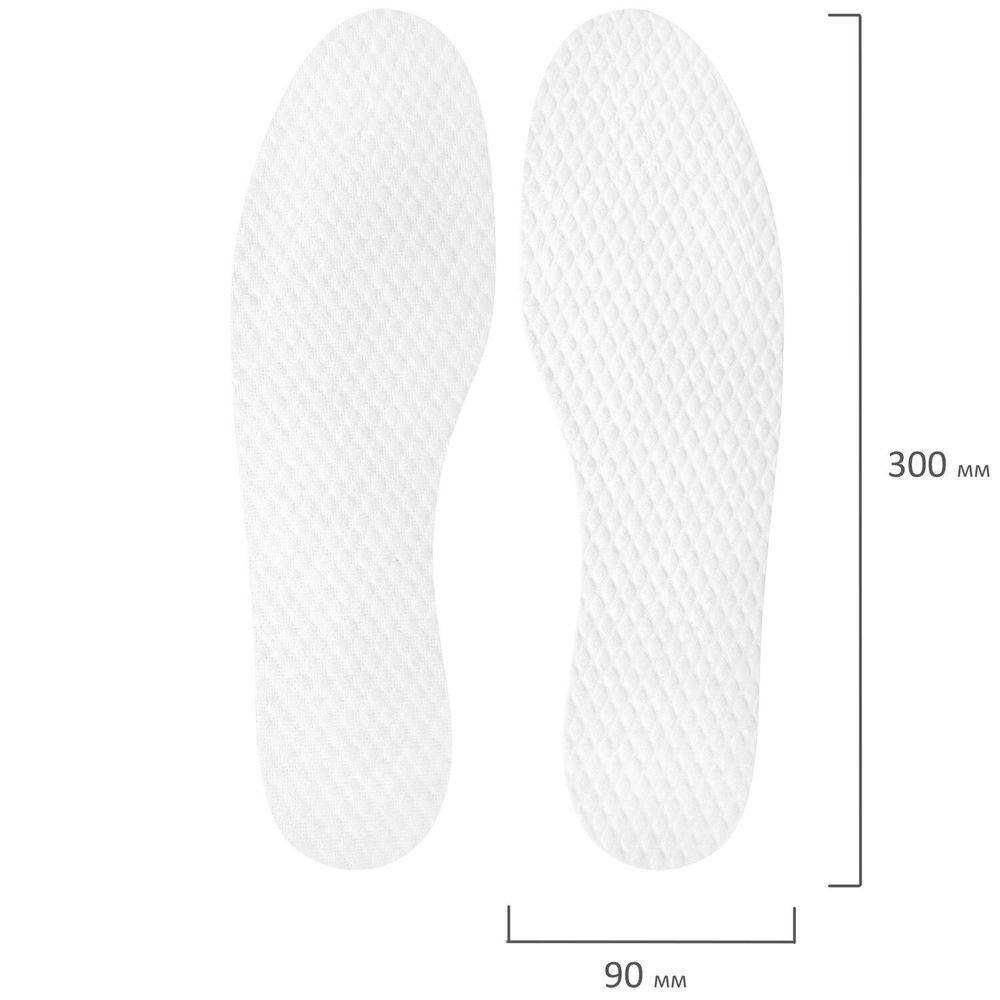 Стельки для обуви впитывающие от пота и запаха, КОМПЛЕКТ 10 пар, размер RU 33-45 / EU 34-46, с линиями выреза, SHEGRA (ШЕГРА), 700730