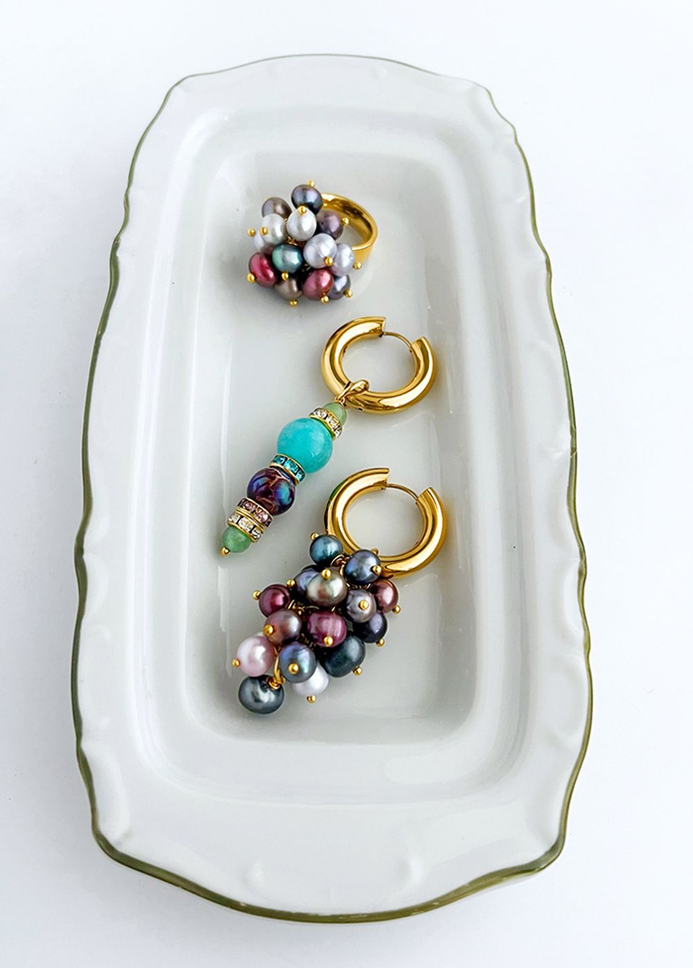 Подвеска Гроздь из жемчуга multi