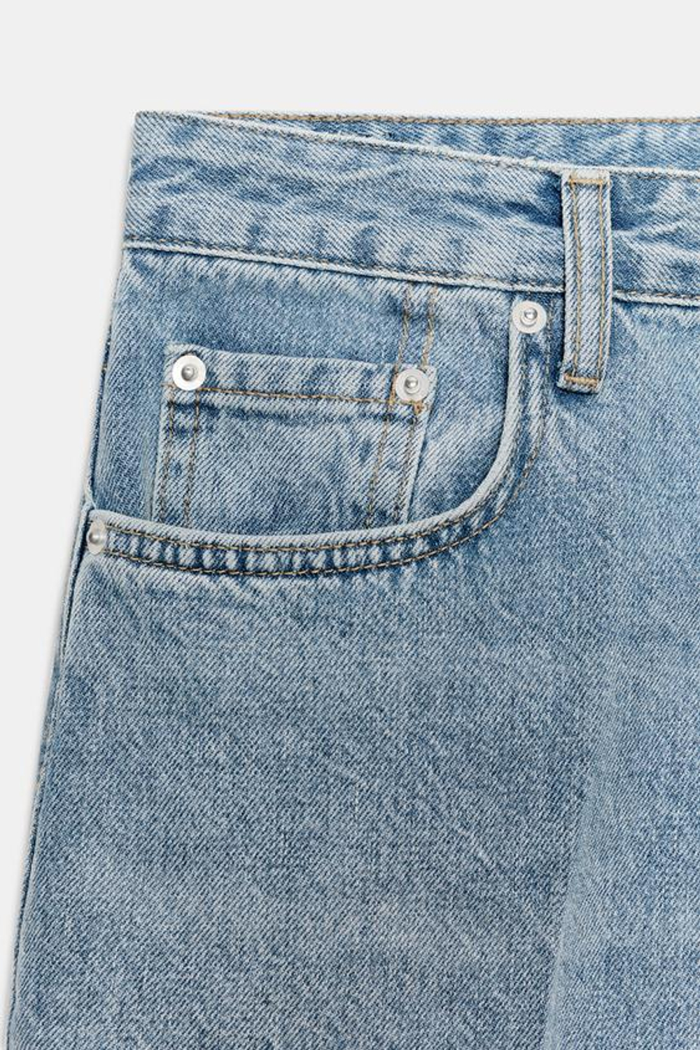 ZARA ДЖИНСЫ ПРЯМОГО КРОЯ С НИЗКОЙ ПОСАДКОЙ — ZW COLLECTION, СИНИЙ