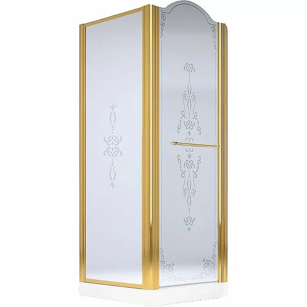 Душевой уголок Migliore Diadema ML.DDM-22.191.ST.DO 90x90 стекло матовое с рисунком/профиль золото