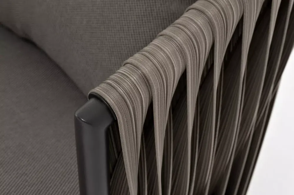 "Флоренция" диван из искусственного ротанга трехместный, цвет графит