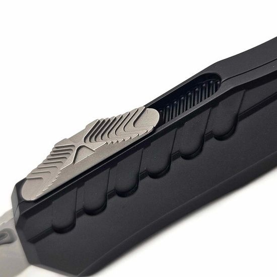 Нож фронтальный, автоматический Microtech Cypher II S/E Black Stonewash Standard - сталь М390МК, рукоять алюминий