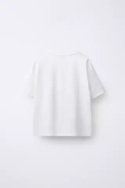 ZARA ФУТБОЛКА С ФОТОПРИНТОМ, БЕЛЫЙ