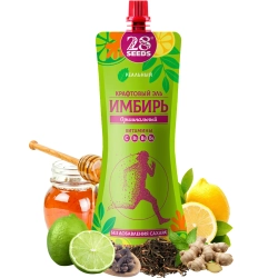 Крафтовый Имбирный Эль «Оригинальный» 250 мл 28SEEDS — натуральный имбирный напиток с пряным вкусом имбиря и цитрусов