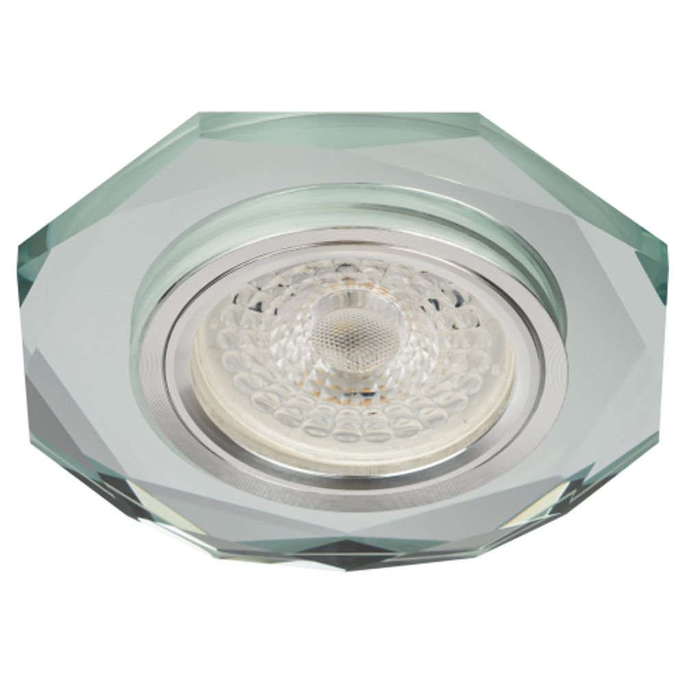 DK5 СH/SL Светильник ЭРА декор стекло многогранник MR16,12V/220V, 50W, GU5,3 зеркальный/хром