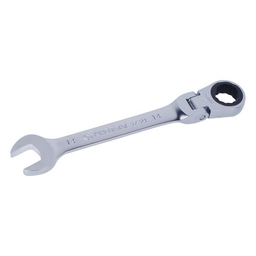 KING TONY (373014M) Ключ трещоточный комбинированный с шарниром 14 мм