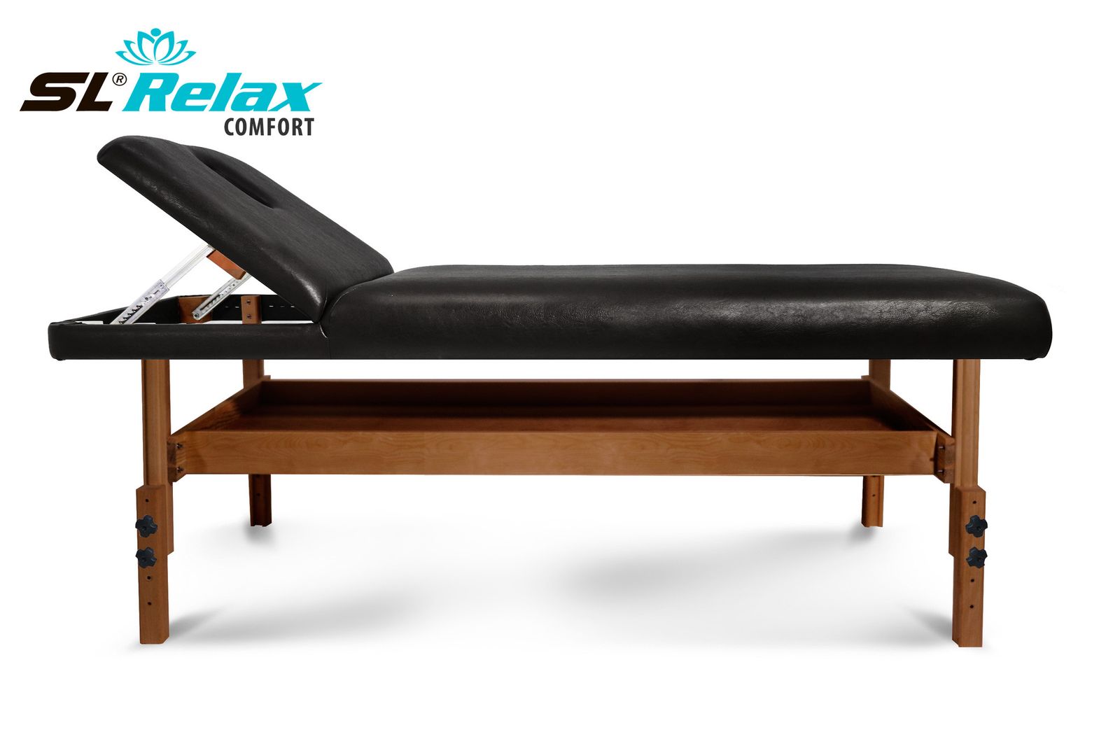 Массажный стол Relax Comfort черная кожа фото №5