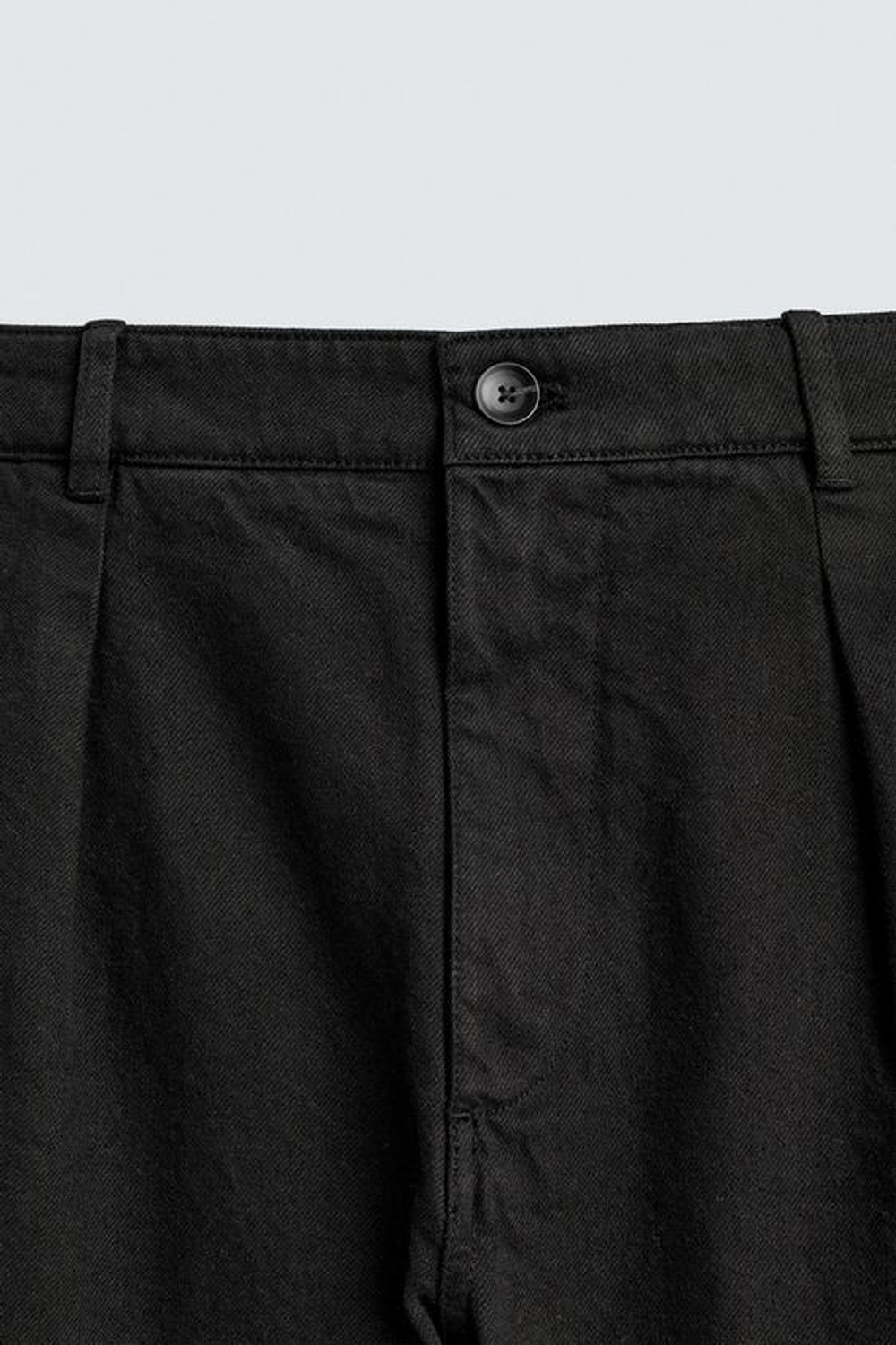 ZARA БРЮКИ RELAXED FIT СО СКЛАДКАМИ, ЧЕРНЫЙ