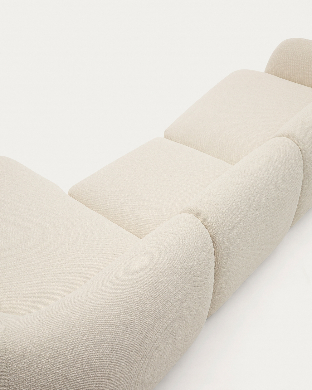 Модульный 4-местный диван Martina цвета экрю с правым шезлонгом 377 см