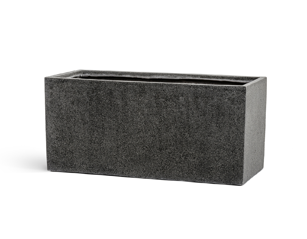 Кашпо TREEZ Effectory Stone Низкий прямоугольник Тёмно-серый камень д-80, ш-35, в-37 см 41.3319-01-024-GR-080