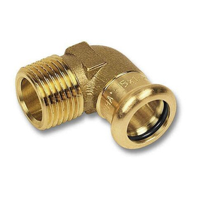 Пресс угольник переходной наружная резьба для медных труб SANHA 22 х 3/4* (ВПр - НР)