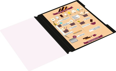 Скоросшиватель пласт. прозрачный верх.лист черный PS20BLCK