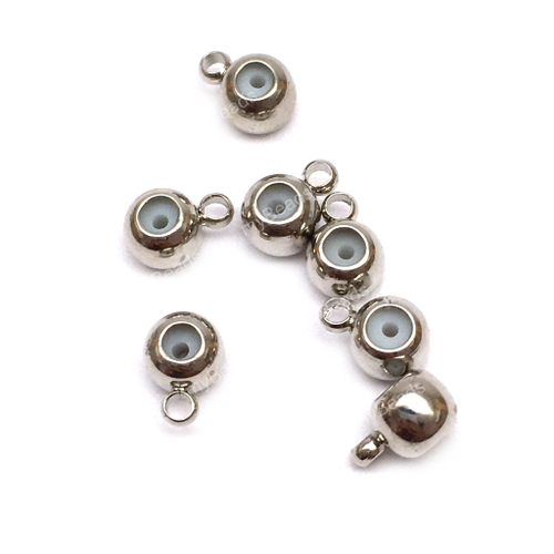 Бейл с силиконовой вставкой 6х4 мм, родий