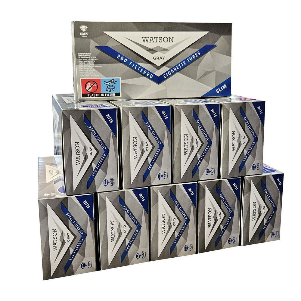 Гильзы для сигарет "Watson" Slim Gray 17(12+5)мм 10x200шт