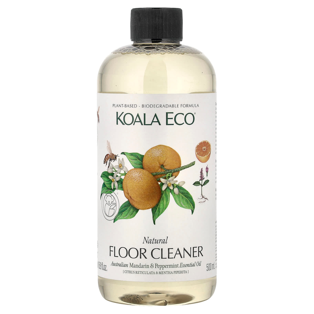 Koala Eco, натуральное средство для мытья полов, эфирное масло австралийского мандарина и перечной мяты, 500 мл (16,9 жидк. унции)
