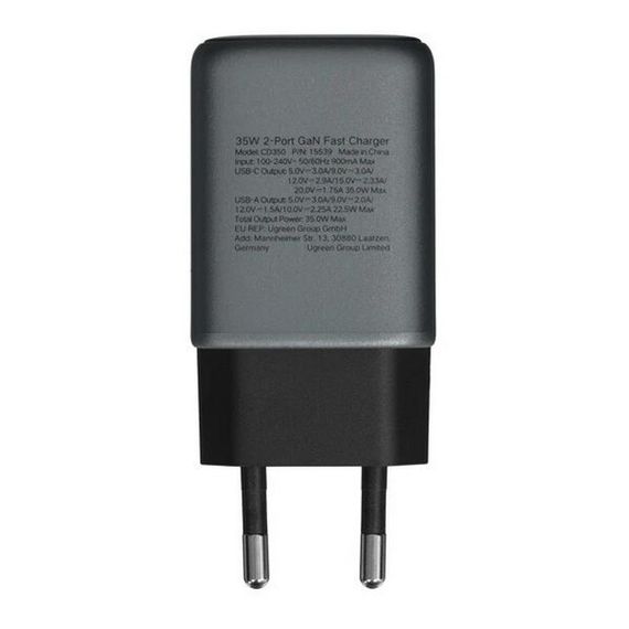Сетевое зарядное устройство Ugreen CD350 Nexode 35W USB-A - USB-C (15539) серый