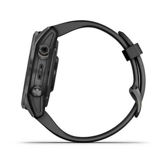 Часы Garmin Fenix 7S Sapphire Solar, черные с черным силиконом 010-02539-25