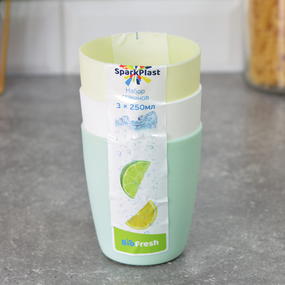 Набор стаканов 3шт 250мл микс