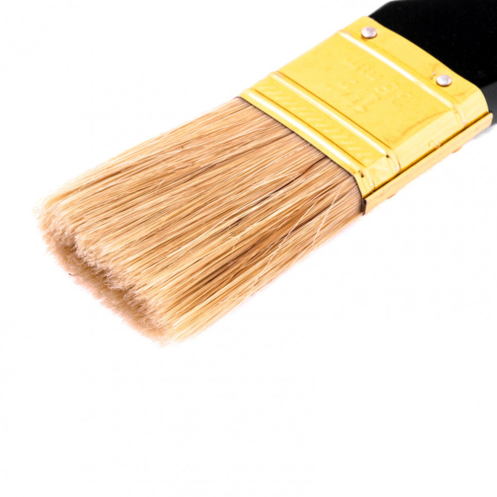 Кисть плоская "Профи" 1.5", натуральная щетина, деревянная ручка MTX