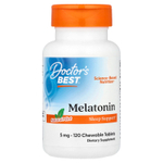 Doctor's Best, мелатонин, натуральная мята, 5 мг, 120 жевательных таблеток