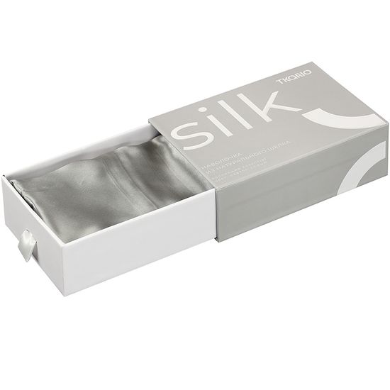 Наволочка из натурального шелка светло-серого цвета из коллекции essential, 50х70 см