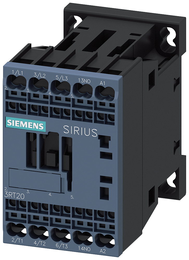 Siemens Контактор, 3 ПОЛ  AC-3, 7.5КВТ/400В, Блок-Контакт 1НО 3RT20182AP01