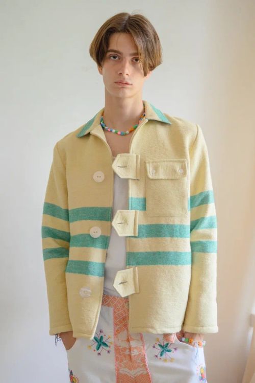 Куртка Soeurs с полосками желтая